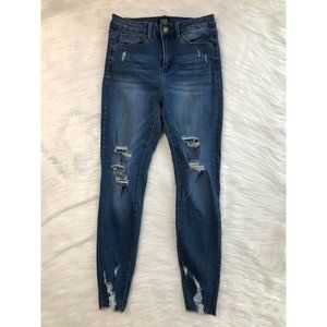 Simple Society - Ripped Ankle Cropped Skinny Jeans - Size 3/26